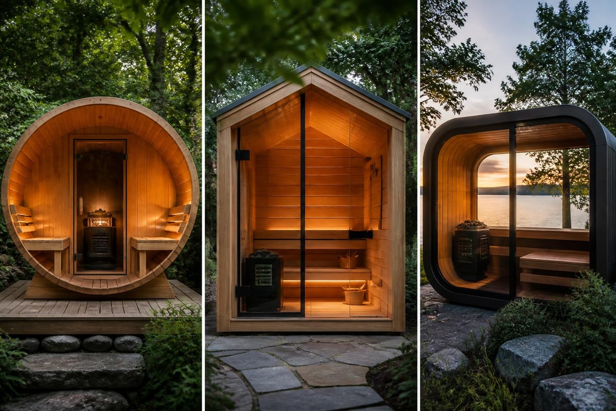 Outdoor sauna types comparison