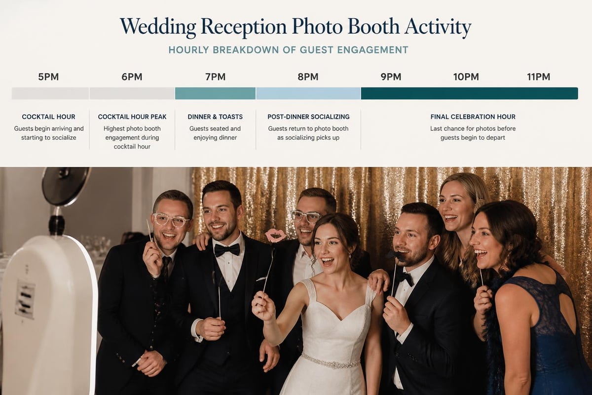 Wedding reception timeline and photo booth usage