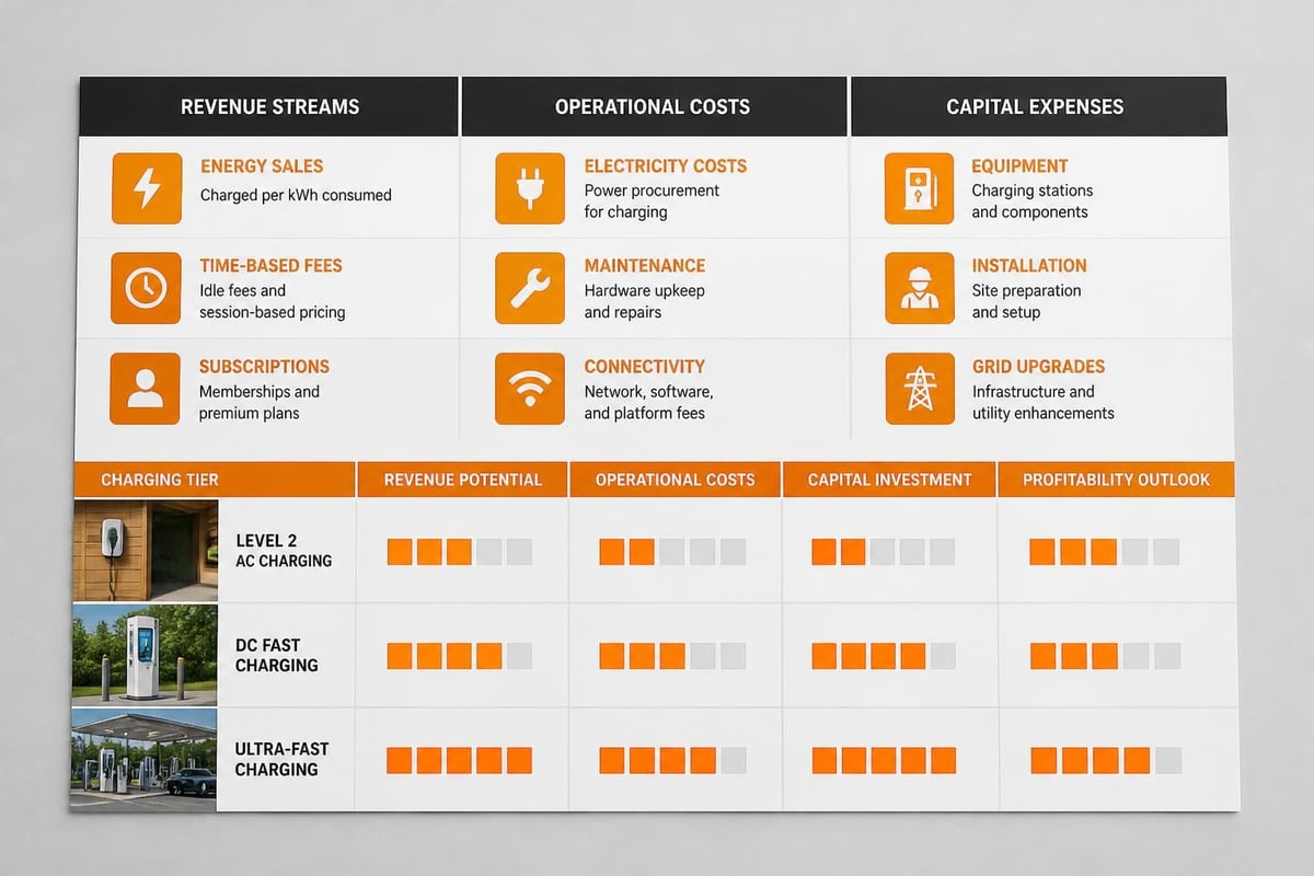 EV charging revenue and cost structure