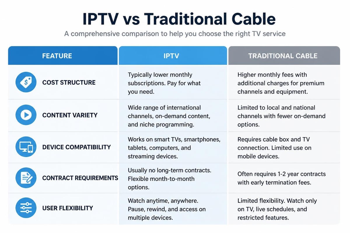 IPTV vs cable comparison