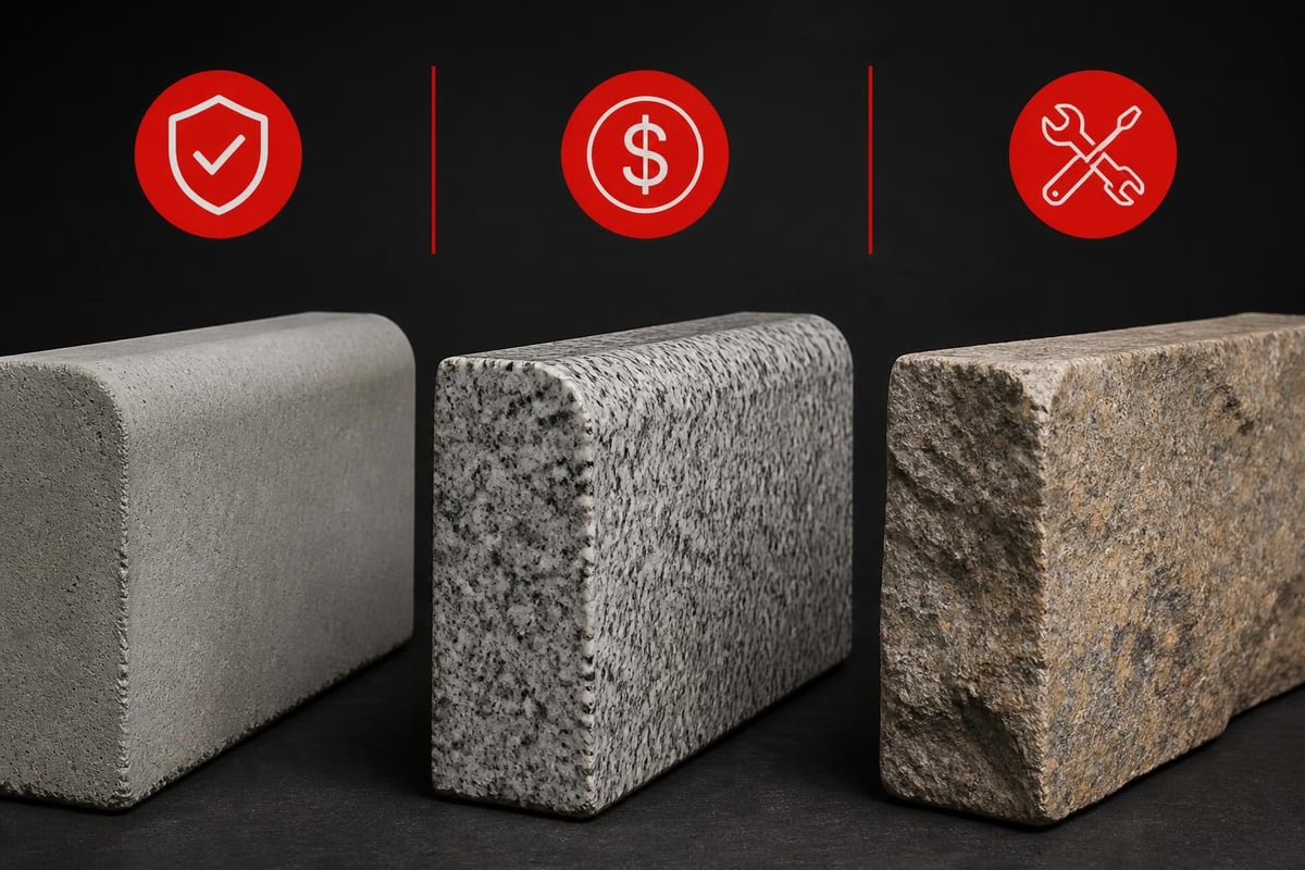 Curb stone material comparison