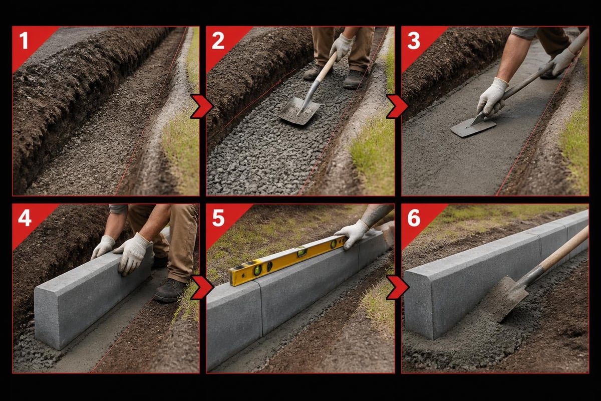 Kerb installation process