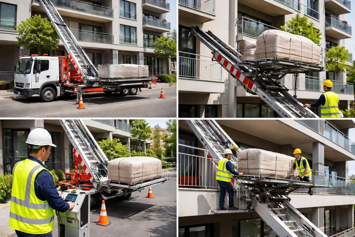 Fonctionnement du lift de déménagement