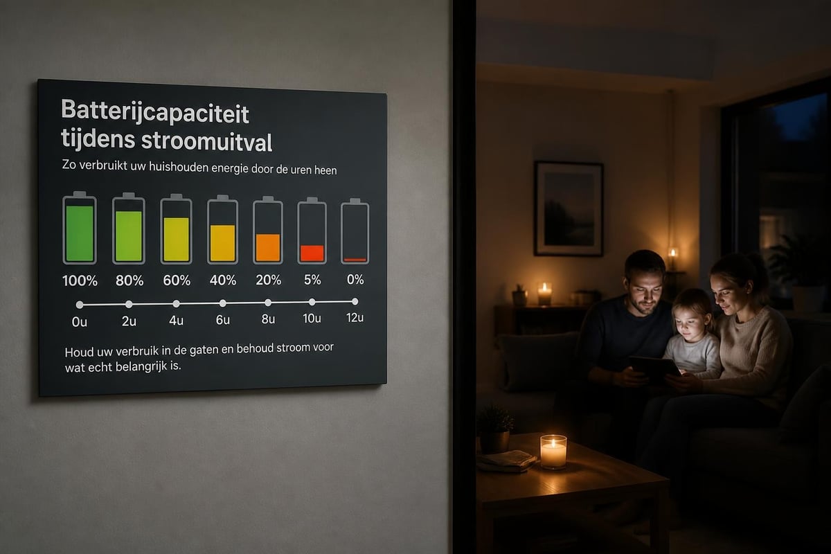 Thuisbatterij capaciteit bij stroomuitval