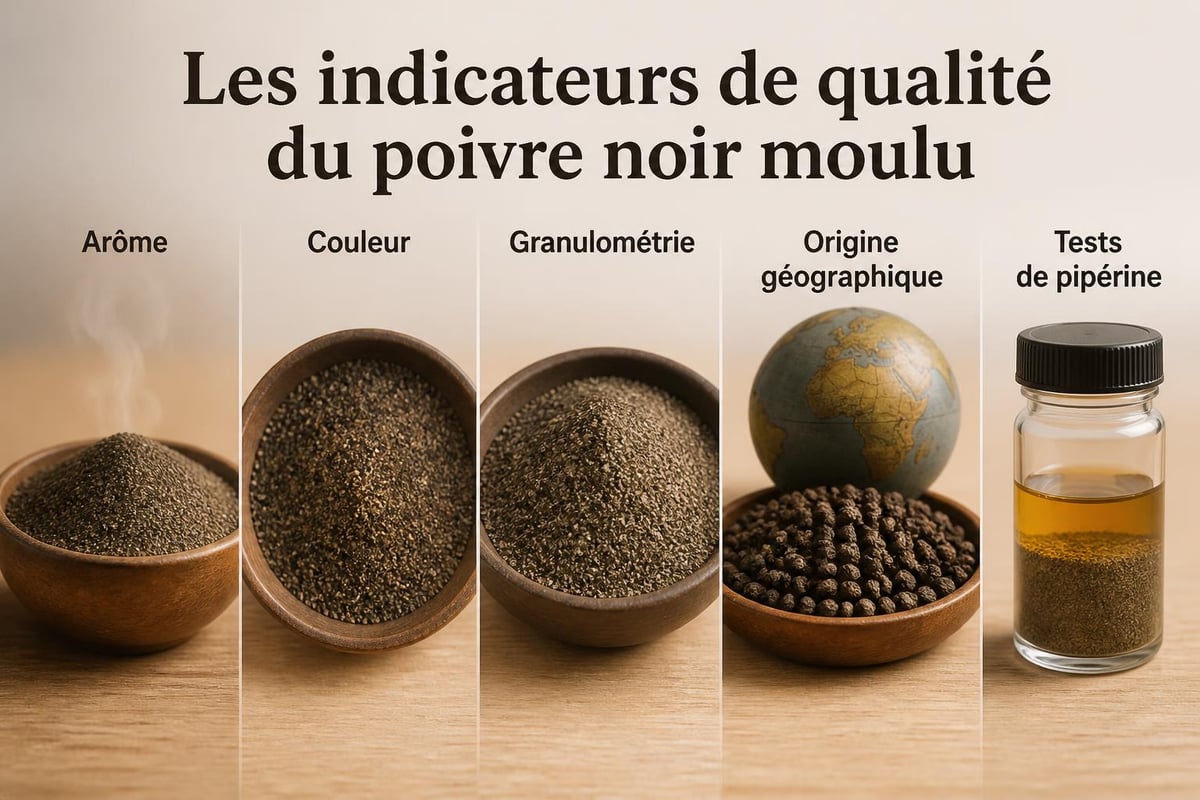 Critères de qualité du poivre noir moulu