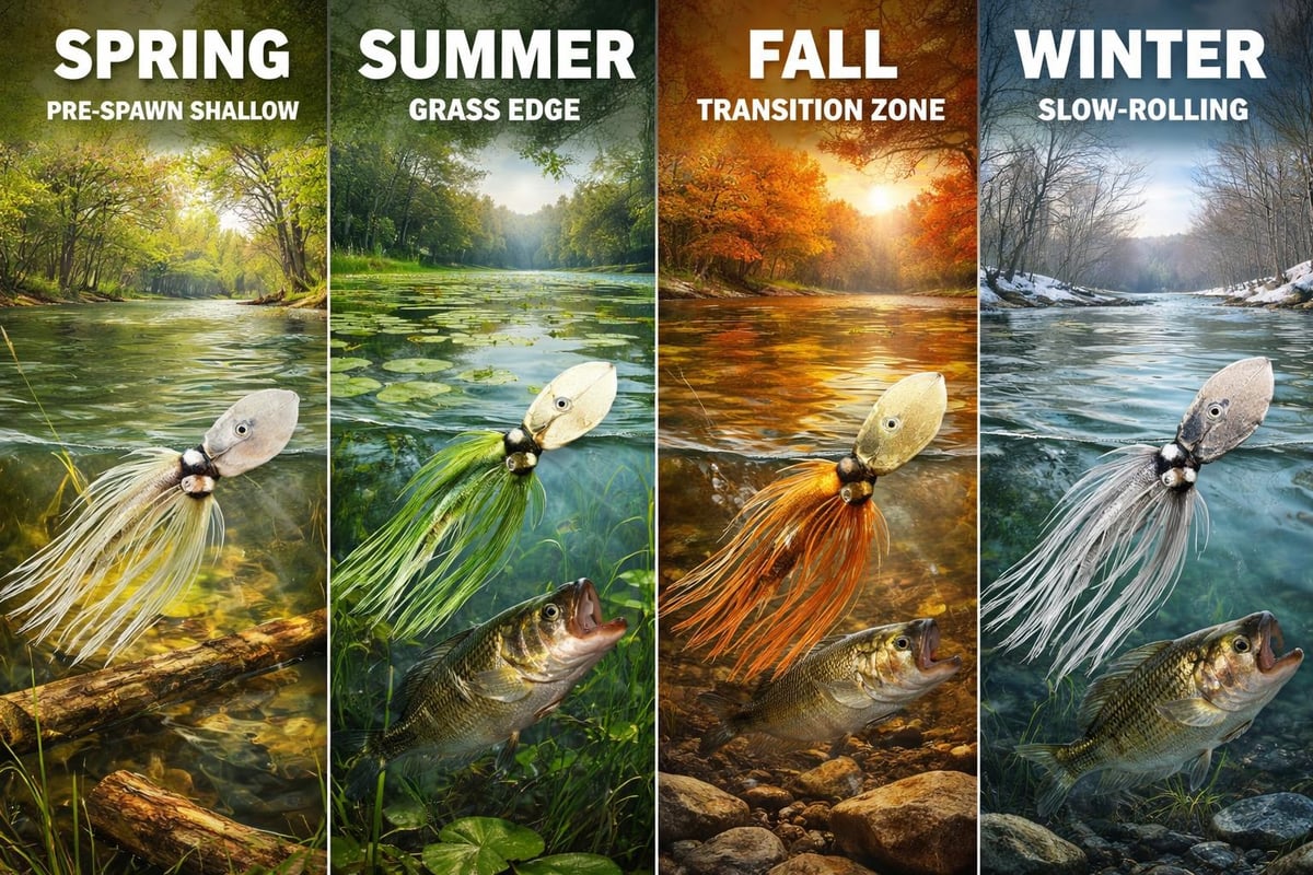 Seasonal chatterbait fishing patterns
