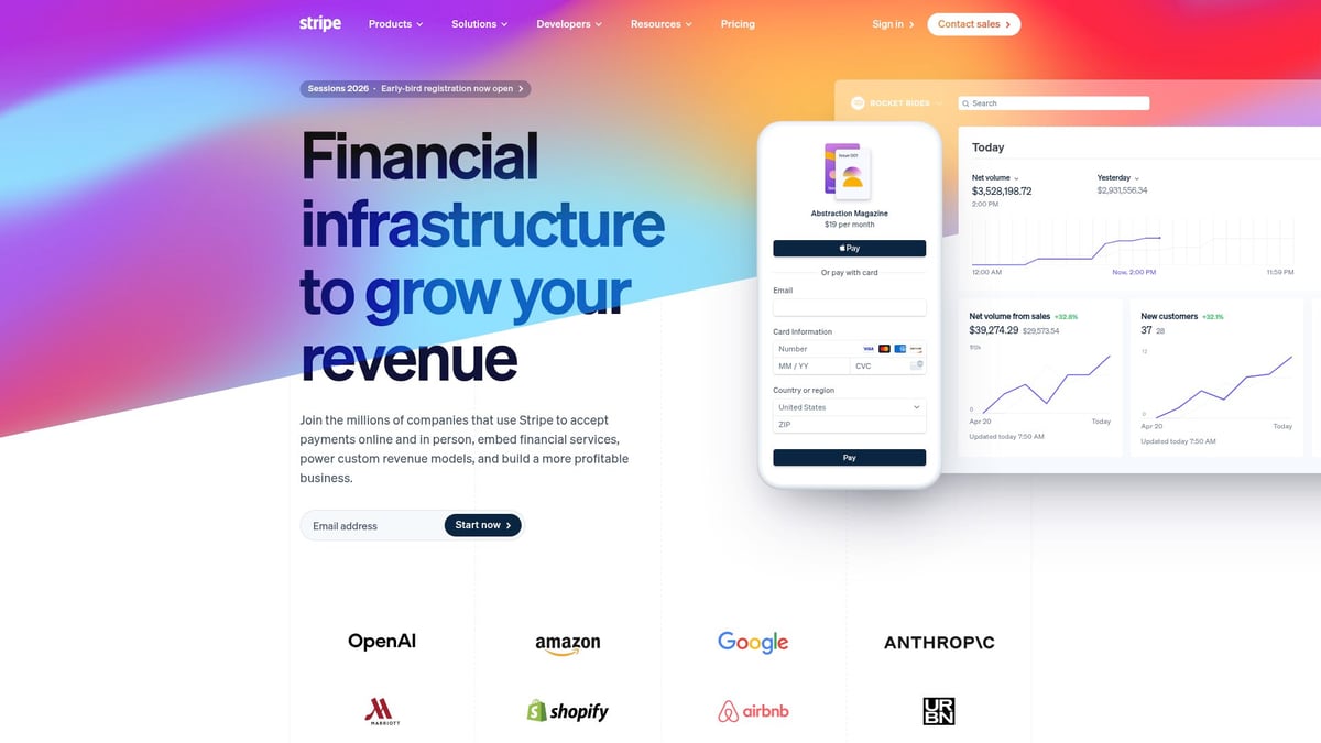 Top 10 Best SaaS Tools for Small Business in 2026 - Stripe – Payment Processing & Subscription Billing