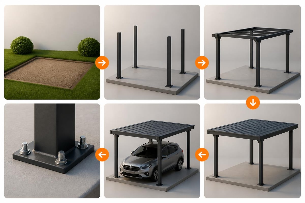 Car port installation steps