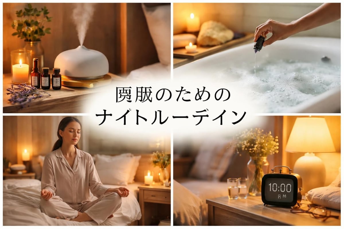 Evening sleep routine with essential oils