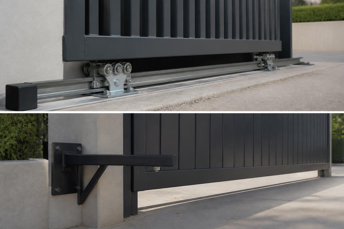 Manual sliding gate components
