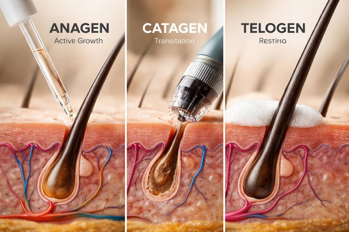 Hair growth cycle phases