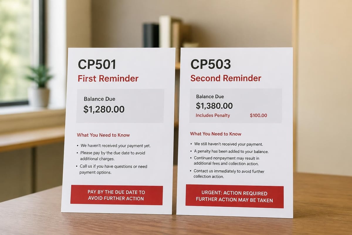 CP501 and CP503 notice differences