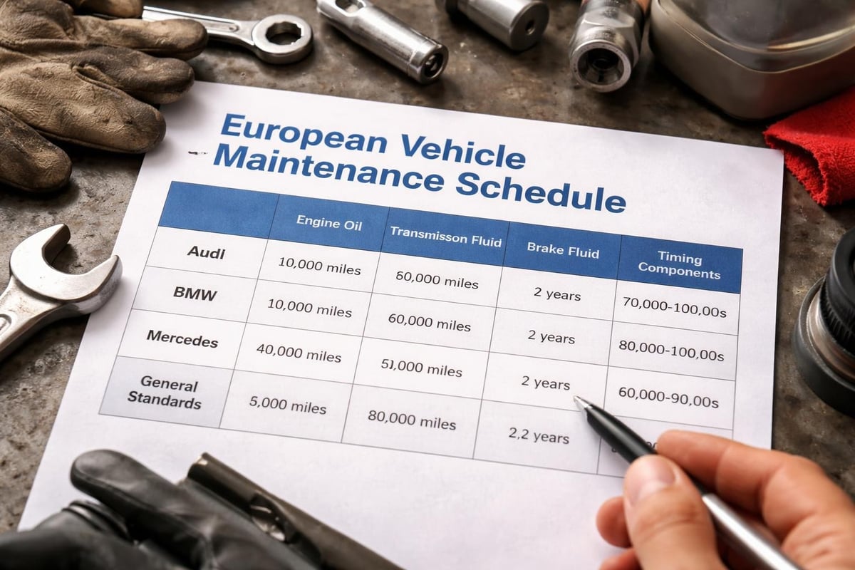 European car maintenance schedule