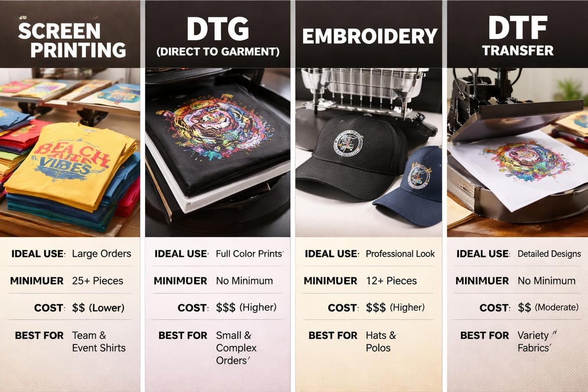 Comparison of printing methods