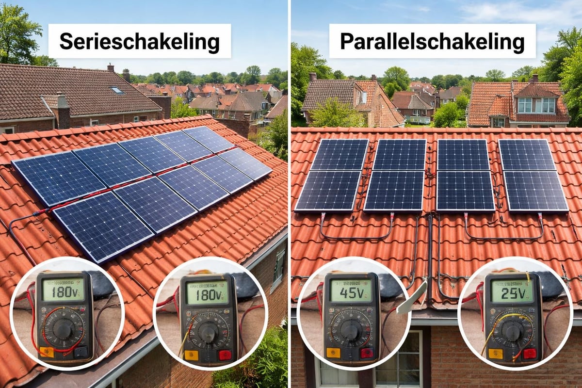 Serie en parallel schakeling zonnepanelen