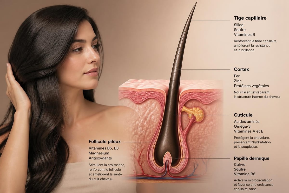 Nutriments de l'ortie pour cheveux