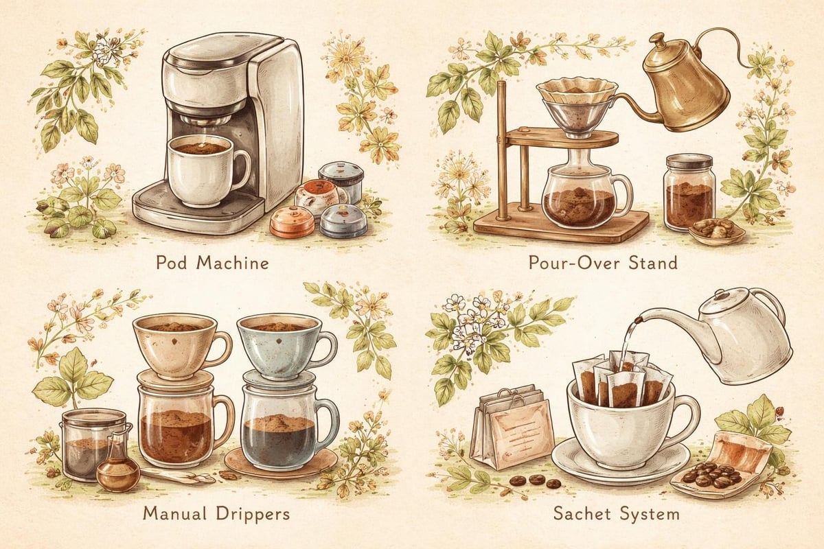 Single serve coffee brewing methods