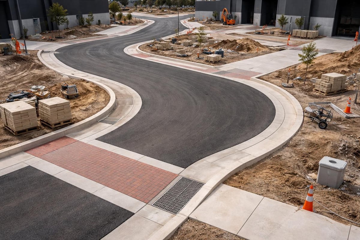 Commercial kerbing layout plan
