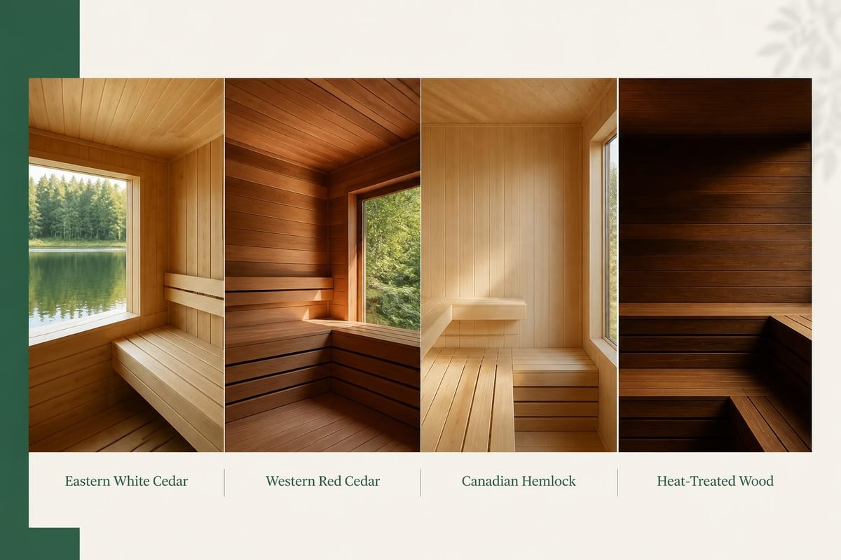 Traditional sauna wood types