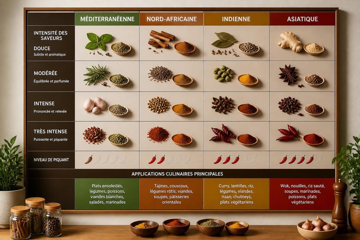 Tableau des épices mondiales