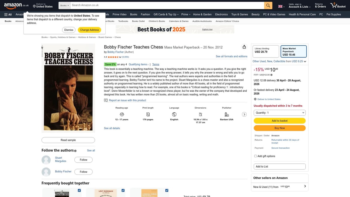 Top 7 Good Beginner Chess Books to Read in 2026 - Bobby Fischer Teaches Chess