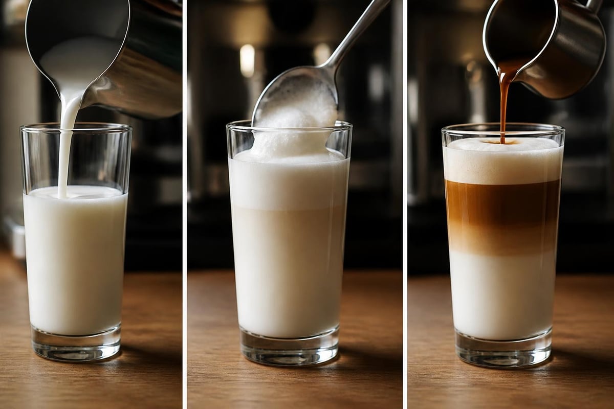 Préparation latte macchiato