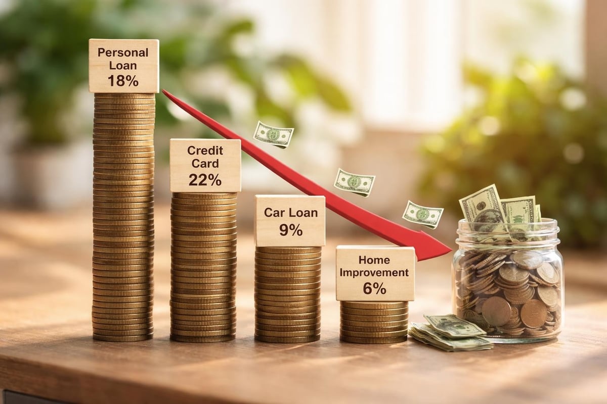 Debt avalanche method diagram
