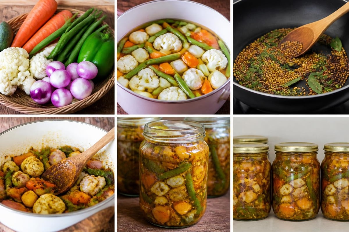 Pickle vegetable preparation steps