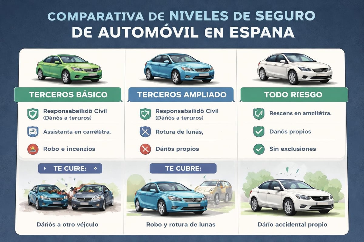 Diferencias entre coberturas de seguro de coche