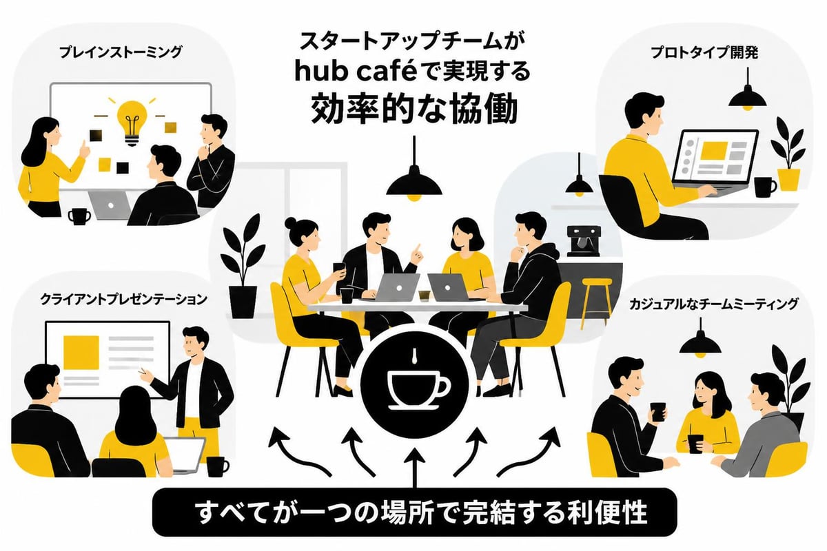 Hub caféでのチームコラボレーション