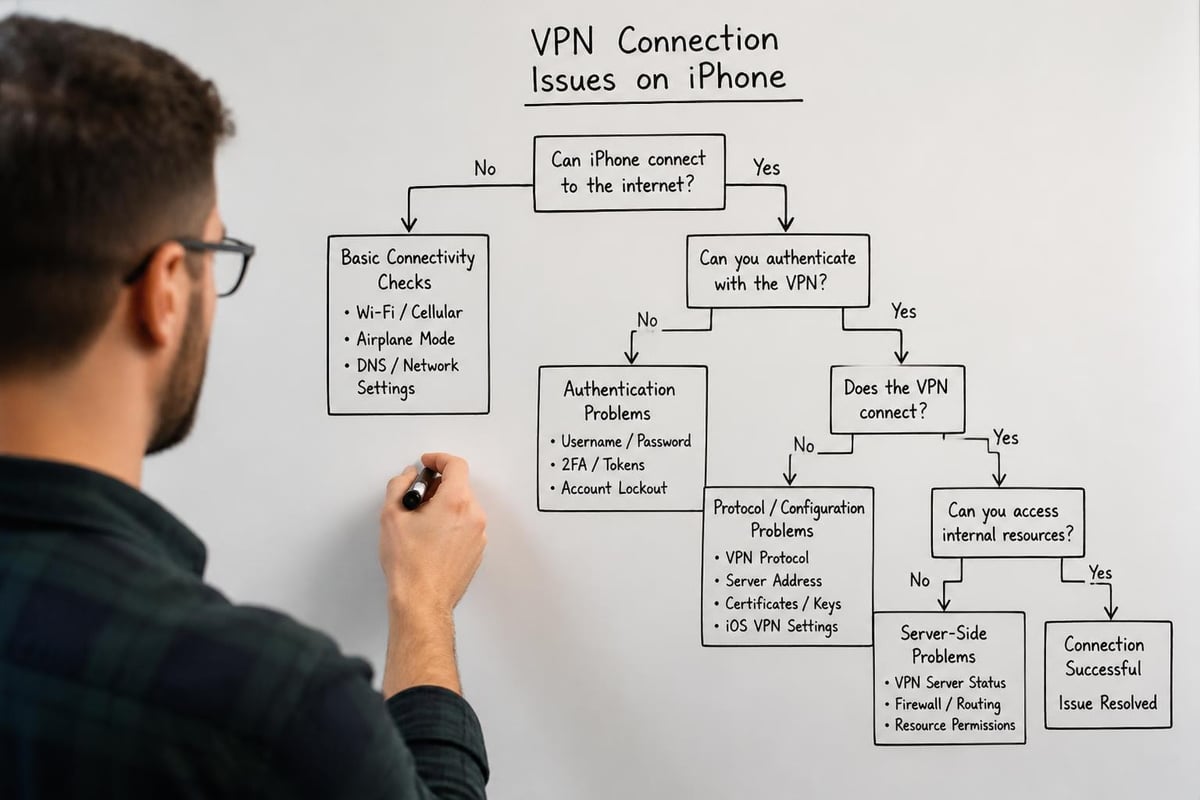 VPN troubleshooting flowchart