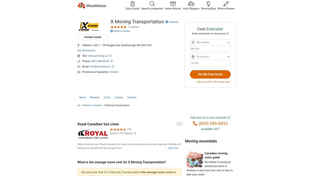 Top 10 Moving Companies Pickering To Hire In 2025 - X Moving Transportation