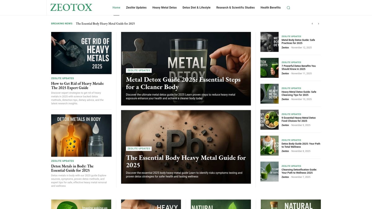 Heavy Metal Cleansing Guide: Your Essential 2025 Handbook - Zeotox: Your Resource for Zeolite-Based Detox Solutions