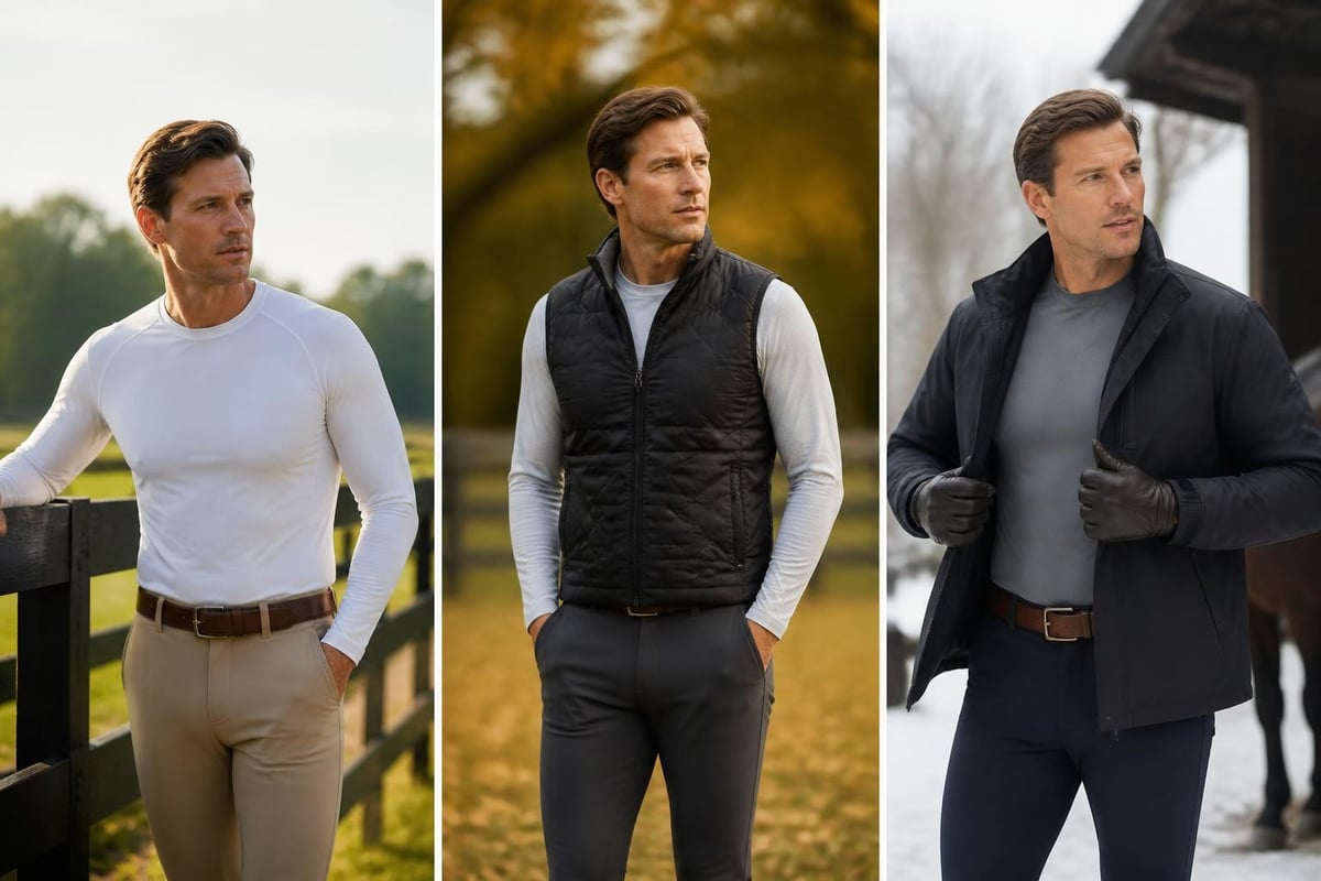 Layering long sleeve riding shirts seasonally