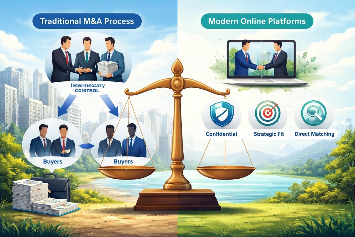 Traditional M&A vs modern online platform comparison