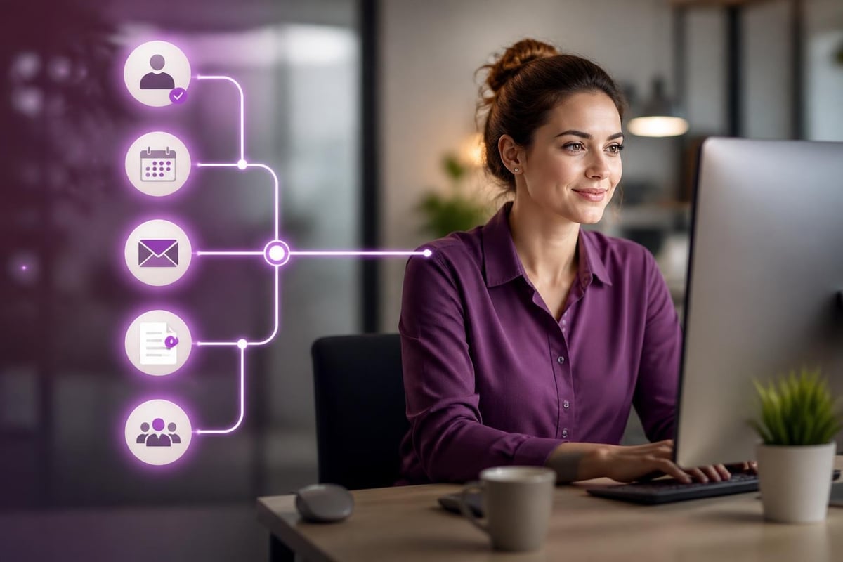 Visual workflow builder connecting business processes