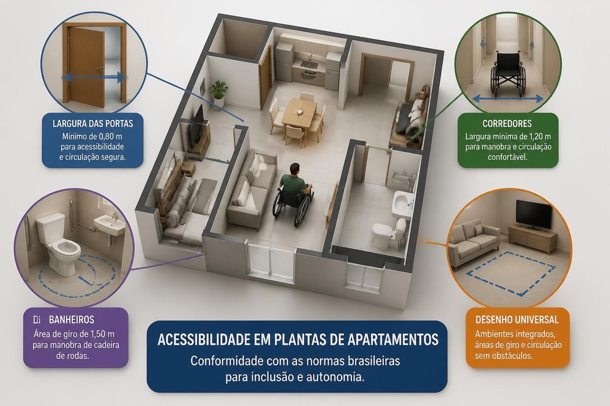 Normas de acessibilidade para plantas residenciais