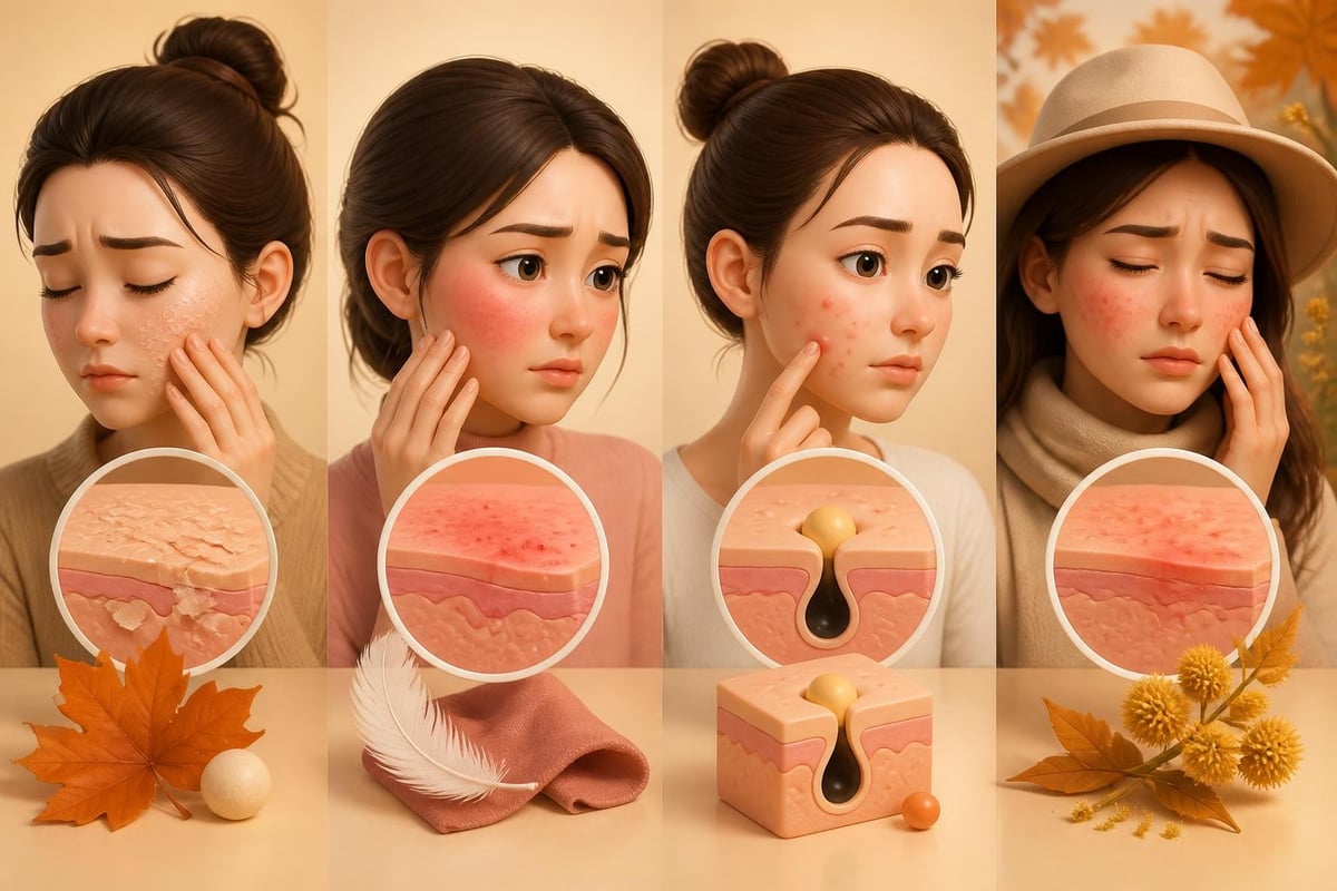 秋の肌荒れタイプ別の症状