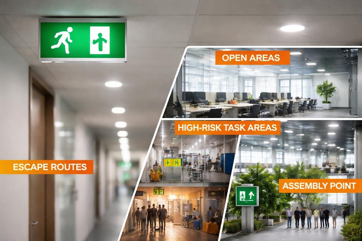 Emergency lighting zones