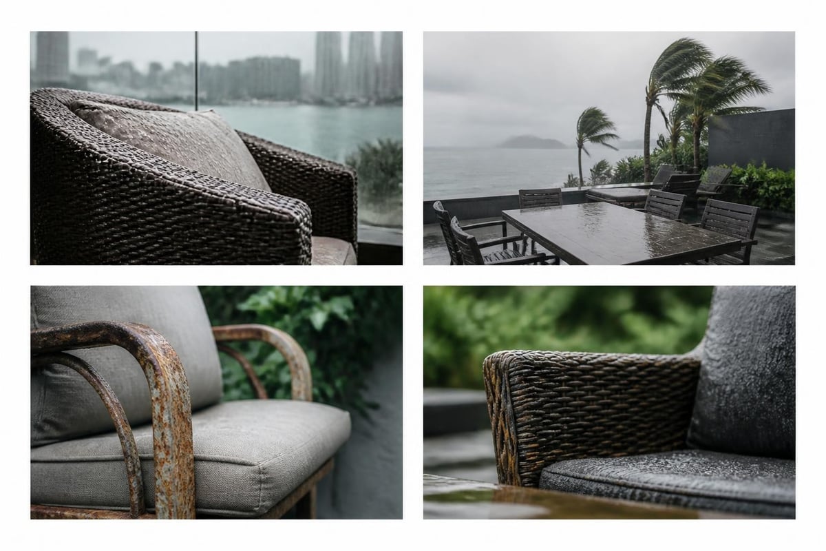 Weather resistance factors for outdoor furniture