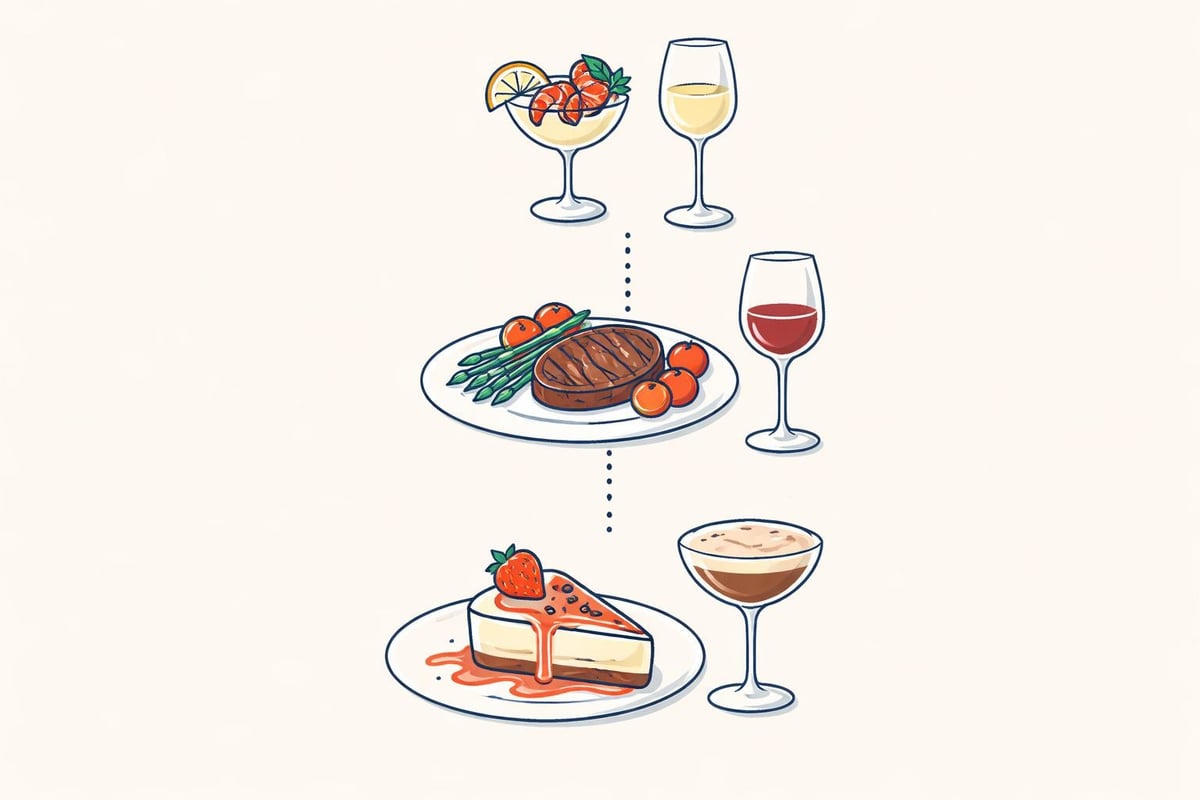 Getränkebegleitung Dreigang Menü