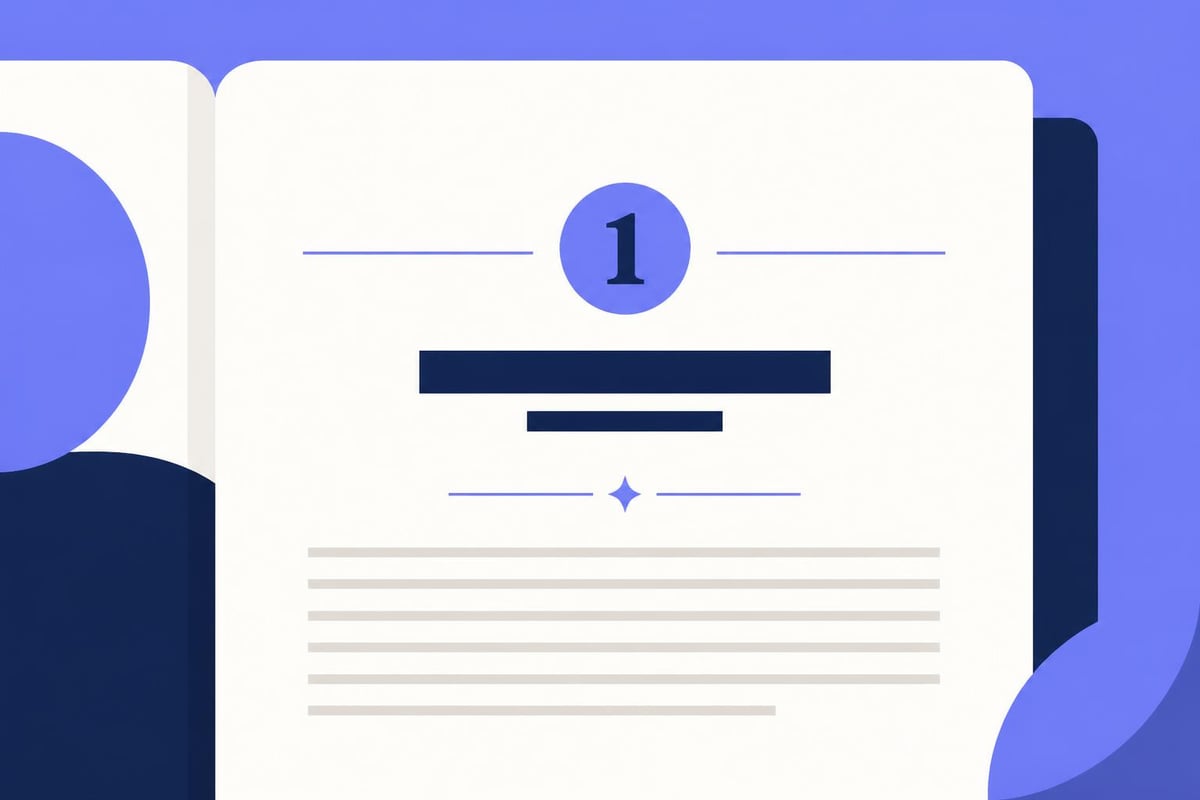 Chapter structure formatting