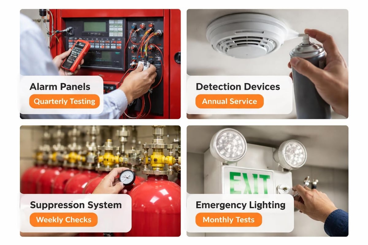 Fire system components and service requirements