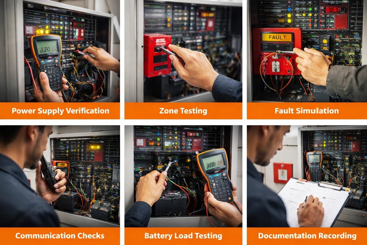 Fire alarm panel testing procedure