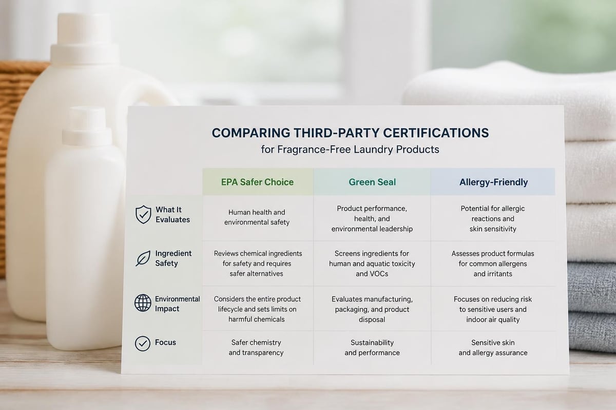 Certification standards for fragrance-free detergents