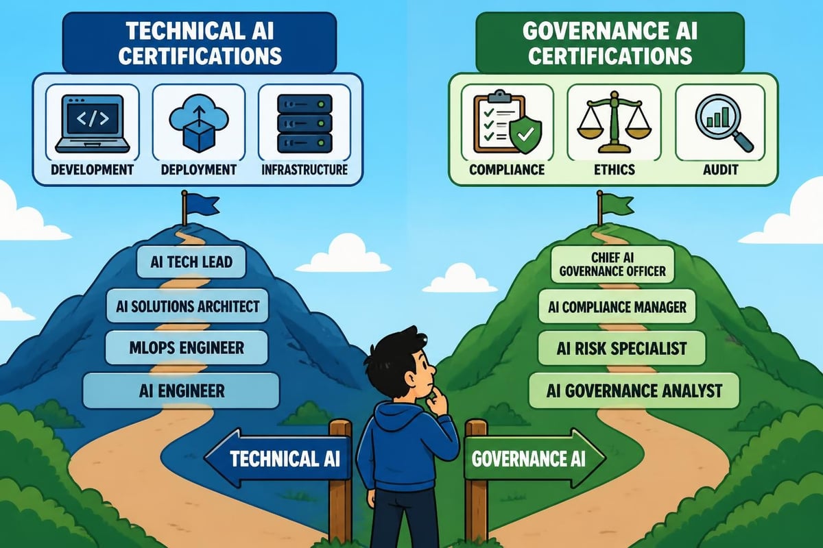 Technical versus governance AI certification pathways