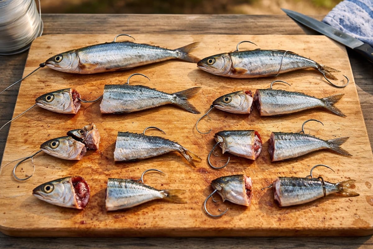 Different pilchard rigging techniques