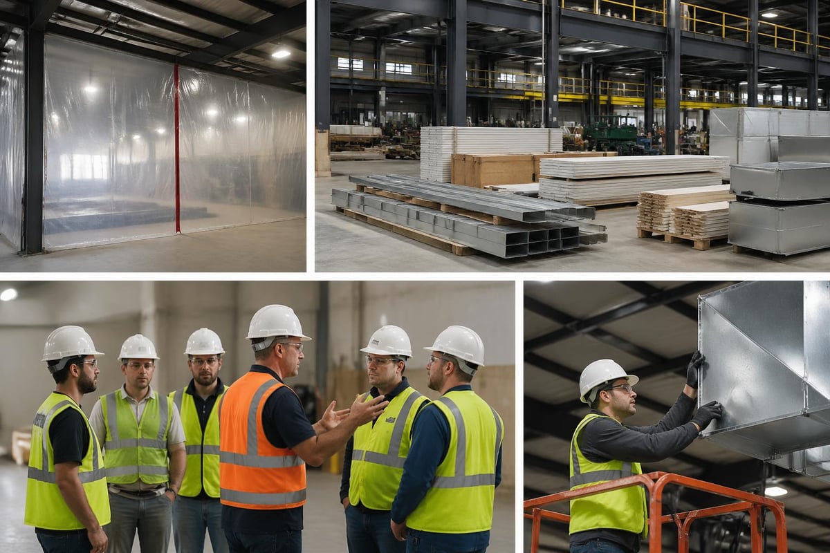 Industrial roof installation phases