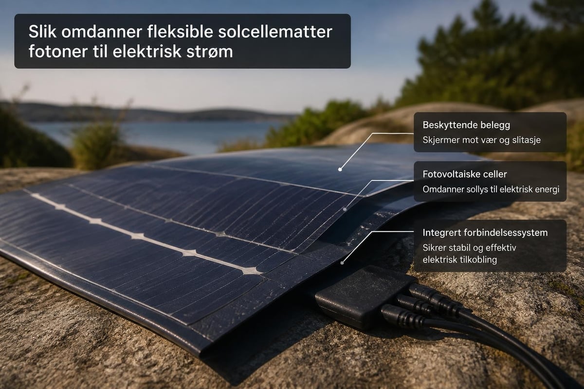 Solcellematte tekniske komponenter