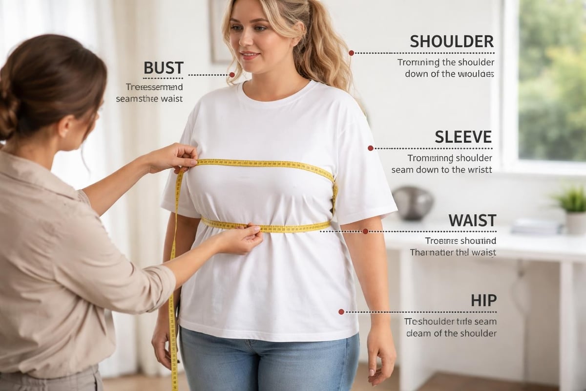 Body measurement guide for plus size clothing